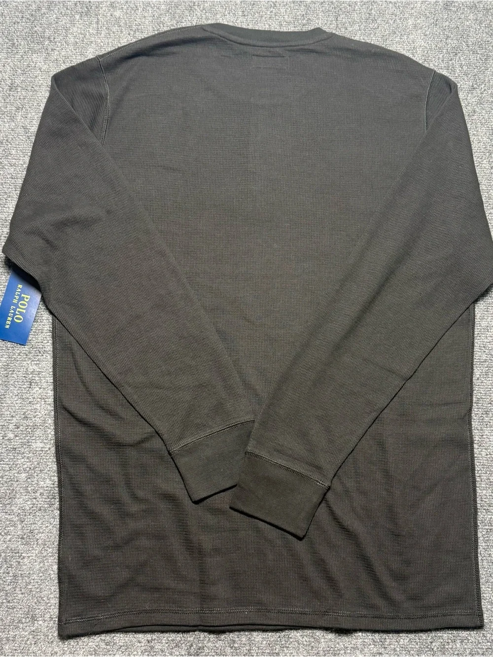 Polo by Ralph Lauren Black Long-Sleeve Henley with Red Pony Logo NWT